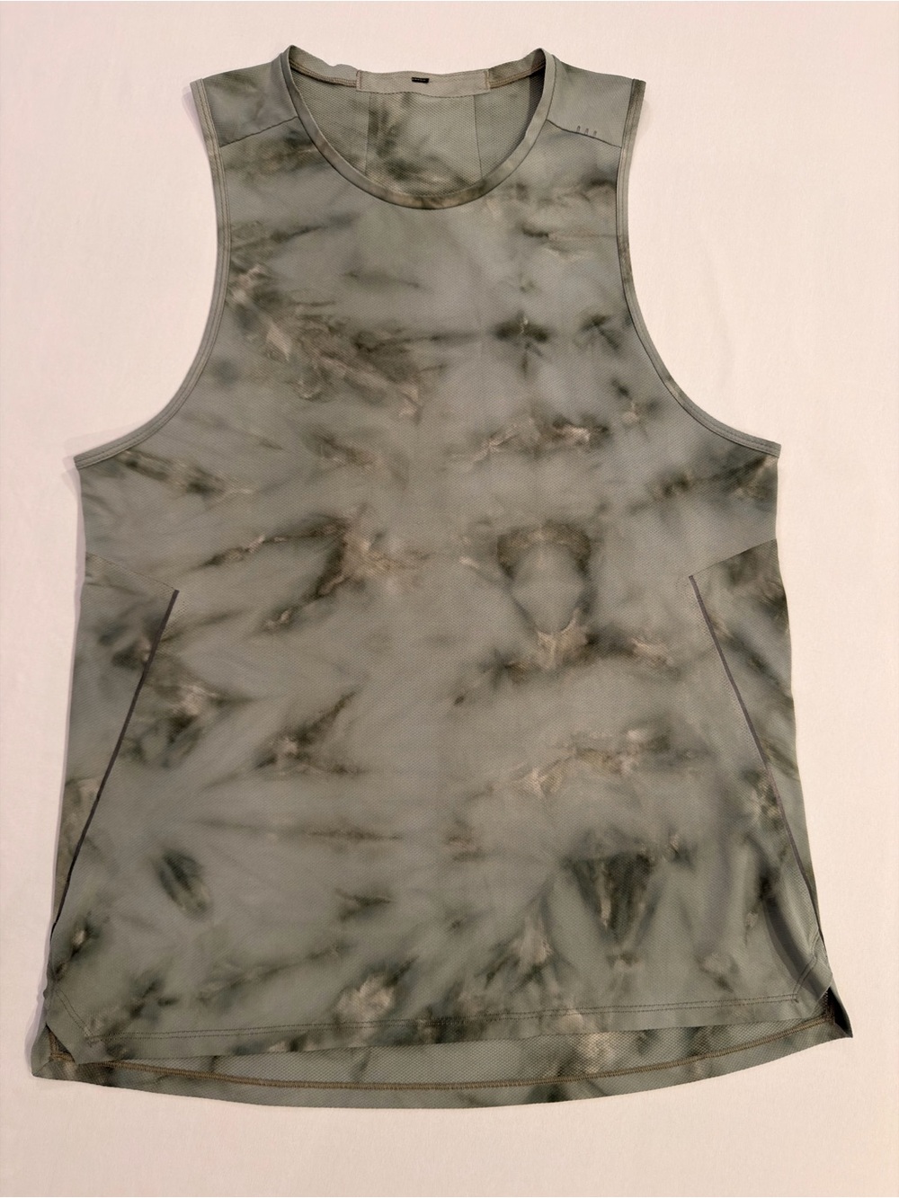 lululemon Men's Tie Dye Mesh Training Tank Grey Olive Reflective M